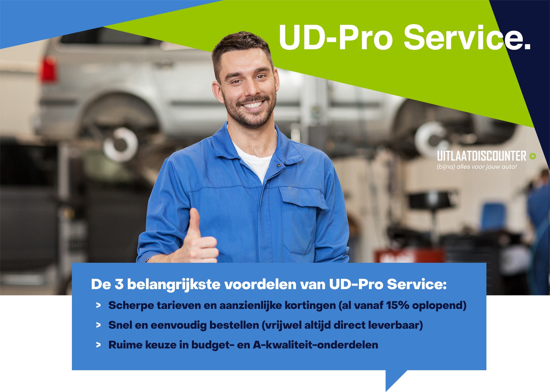 UD-Pro service. Speciaal voor zakelijke bezoekers van uitlaatdiscounter